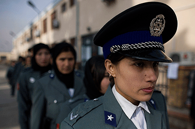 Women serving in the police force often get threats from relatives as well as Taliban members. Net photo.