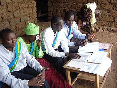 Gacaca judges during a session. The semi-traditional courts closed in June last year. The New Times/ File.