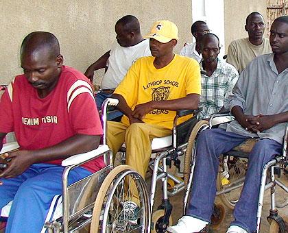 Some of the people living with disabilities who graduated. Sunday Times/   Stella  Ashiimwe.