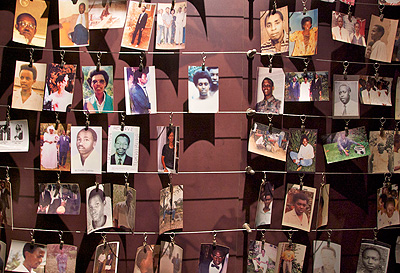 Photos of  some of the victims of the 1994 Rwandan Genocide against the Tutsi at the Kigali memorial centre. The New Times / File. 