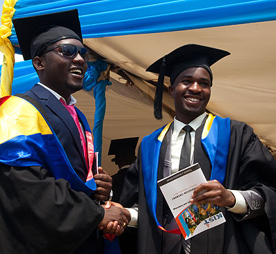 Happy graduates at this yearu2019s KIST graduation ceremony. The News Times /File. 