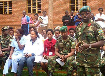 Col. Dr Karenzi during the launch at Gahini Hospital. The New Times/ Stephen Rwambeho. 