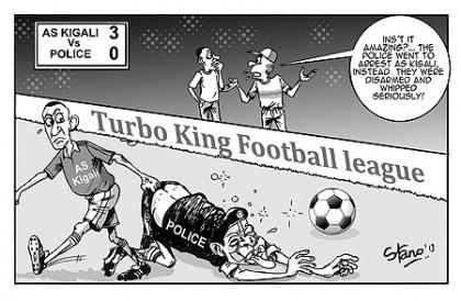 POLICE were prevented from jumping into the big four in the Turbo King Football league on Saturday after being dealt a shock 3-0 defeat at the hands of table leaders AS Kigali at Kicukiro turf.