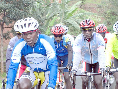 Team Rwanda riders in training in Musanze ahead of the 2013 Tour du Rwanda which begins on Sunday.  The New Times / Courtesy.