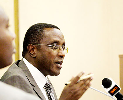 Dr Biruta address the Senate yesterday. The New Times/ Timothy Kisambira.