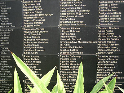 Wall showing names of the Genocide victims at Kigali Memorial Centre. Net photo