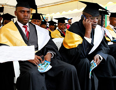 A past graduation ceremony at the former KIE, now University of Rwandau2019s  College of Education. The New Times/File. 