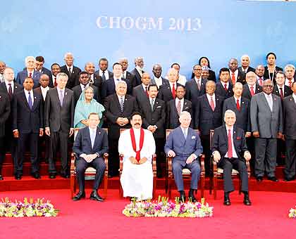 President Kagame and other Heads of State and Government in a group picture at the opening of the Commonwealth meeting in Colombo yesterday. Prince Charles (seated 2nd right) opened the Summit on behalf of Queen Elizabeth II. The New Times/ Village Urugwiro.