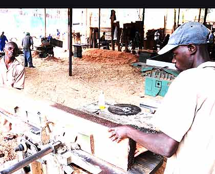 A carpenter in Gakingiro. BRD supports many SMEs in the country. The New Times/ J. Mbanda.