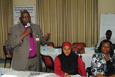 Dr. Onesphore addresses clerics. The New Times/ courtesy.