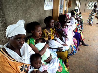 Mothers at the family training at Murambi health centre yesterday.  The New Times/ Steven Rwembeho