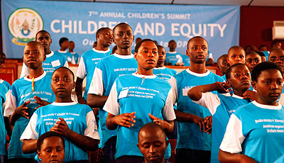 Children at a past summit in Parliament. The New Times/ File.