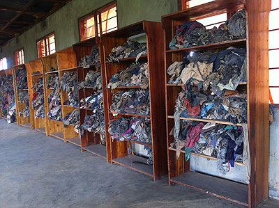 Some of the fabric evidence of the victims of 1994 Genocide in Murambi Memorial Centre.The centre is among others to be investigated for theft of funds. The New Times/ Courtesy.