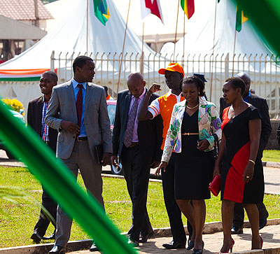 Government officials arriving at Gikondo TVET Expo.