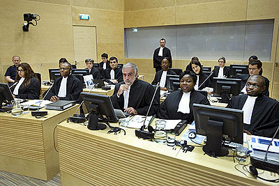 A past session at the International Criminal Court. The Hague-based tribunal is trying cases related to the 2007/8 post-election violence in Kenya. Net photo.