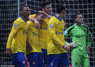 Arsenal came from a goal down to win at Upton Park on Boxing Day. Net photo.