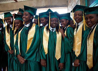 Students of Gashora Girls Academy. Ten of their colleagues have won US varsity scholarships. The New Times/T. Kisambira.  