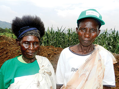 Francine Uwamariya (right), followed her mother Anastazia Mukamusana (left) to the mining industry. The New Times/File