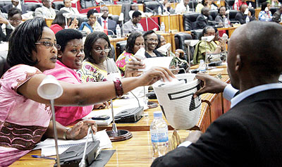 Parliamentarians during the voting exercise recently.   The New Times/ J. Mbanda.