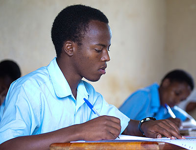 Students sitting a national examination.  Results indicate that faith-based schools have continued to perform better than the other schools.The New Times/ File.