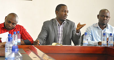 Members of the management committee for the 1000 Hills Academy Awards during a press conference. The New Times/Sarah Kwihangana.