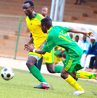 Midfielder Muhammed, seen with the ball, is among the players who might miss the weekend's match against Academia Thcite. The New Times/Timothy Kisambira.