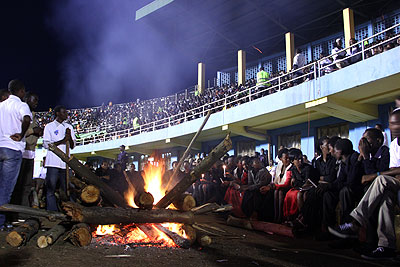 A night vigil in memory of the 1994 Genocide victims at Amahoro National Stadium last year. Village Urugwiro.