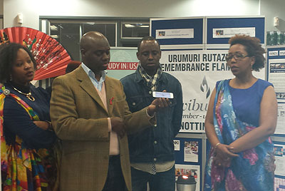 Amdani Juma chair of Notts Rwandan Community in Nottingham with other members during the event. Courtesy