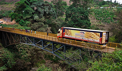 A truck from Rwanda crossing Rusumo border on its way to Tanzania in October last year. Timothy Kisambira.