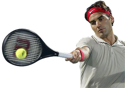 Roger Federer of Switzerland returns the ball to Lukas Rosol of the Czech Republic. Net Photo