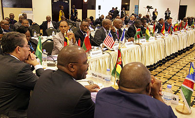  Participants at the 3rd International Association of Chiefs of Police, Sub-Saharan Africa executive policing conference in Kigali on Monday. John Mbanda. 