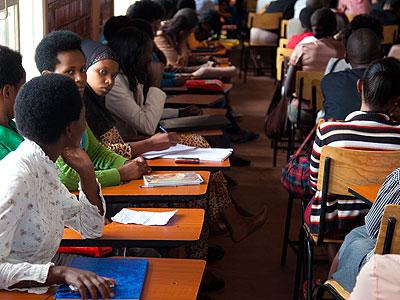 Students of Kigali Institute of Management in a lecture. African universities have been urged to share knowledge. (File)