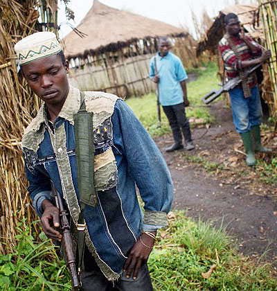 Some FDLR militiamen at their base in Eastern DRC. File.