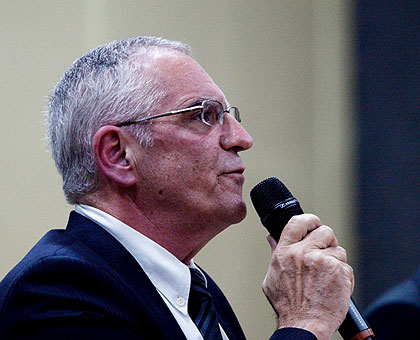 Gauthier addresses an international forum on Genocide at Parliament Buildings in Kigali last week. (Timothy Kisambira)