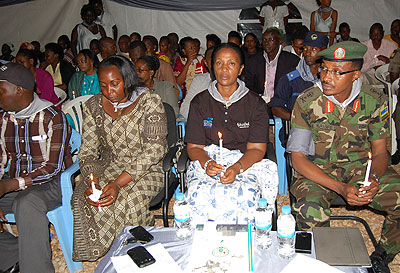 L-R: Mapambano Nyiridandi,  Marie Louise Uwimana, Senate vice-president Jeanne Du2019Arc Gakuba and Brig. Gen. Albert Murasira during the meeting at Kimihurura on Wednesday.  Courtesy. 