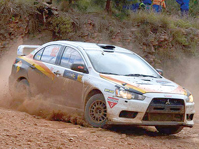 Davite and Vindevogel, in their Mitsubish Evo 10, finished second on Friday in Nelspruit. Courtesy