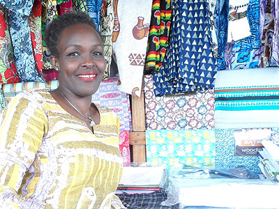 Brigitte Wamuranga in her shop. (Moses Opobo)