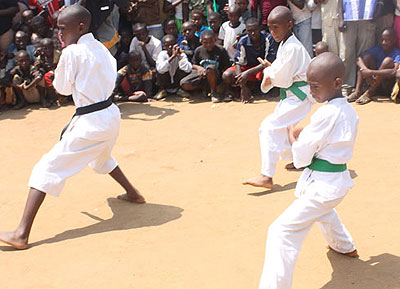 Youngsters doing demonstrations during a previous competition. The local karate federation will hold a Genocide memorial event in June. File