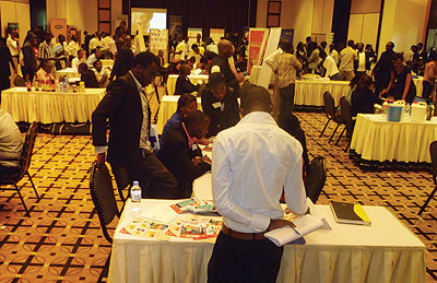 Some of the job-seekers at yesterdayu2019s Job Net employment fair. The New Times / Seraphine Habimana.