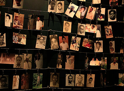 The faces of some of the Genocide victims at the Kigali Memorial Centre.  File.