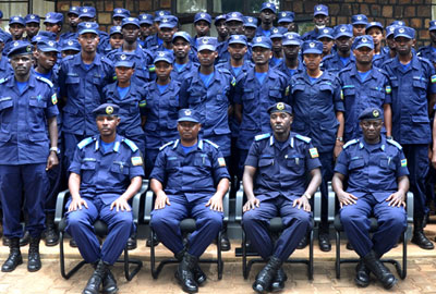 Senior police officers and trainees at the training in a group photo yesterday . Courtesy.