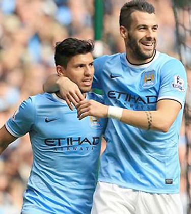 Aguero, left and Negredo were both on target as City beat Everton 3-1 in the corresponding fixture at Etihad Stadium. Net.