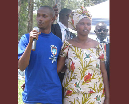 SImpunga stands shoulder to shoulder with his sister, the first blood relative he met after years of search. JP Bucyensenge.