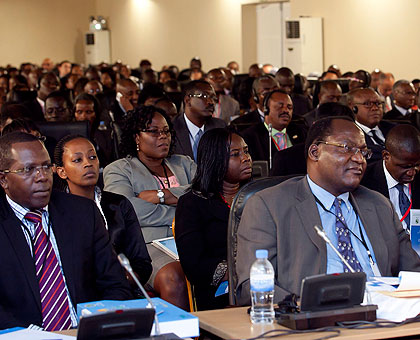 Delegates attend a panel discussion during the ongoing AfDB Annual Meetings in Kigali on Tuesday. (John Mbanda)