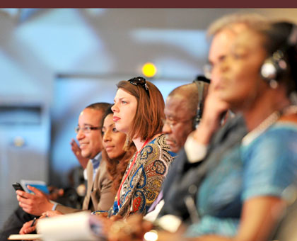 Some of the delegates at a session of the AfDB meetings. Village Urugwiro.