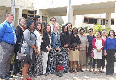 Students from Indiana University, pose in a group photo with members of Parliament. Courtesy. 