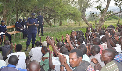 Gasana address the youth in Kimironko Sector on Wednesday. Courtesy.