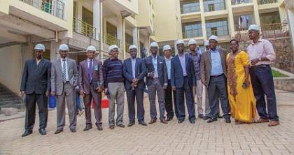 Kanyankole (fifth, right) with some of the beneficiaries. 