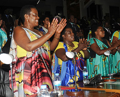 Women Parliamentarians cat a previous event.  J. Mbanda