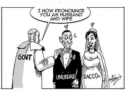 The government is pondering a move to merge all the 416 Umurenge (sector) Savings and Credit Co-operatives (SACCOs) under one umbrella agency to ensure better management and facilitate capacity building of personnel.